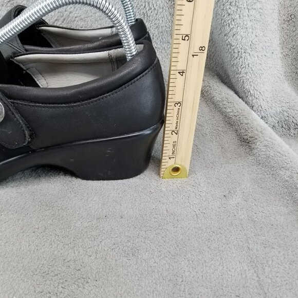 Alegria Shoes Womens EU 38 US 8-8.5 Maya Black Leather Mary Jane Clogs - Picture 2 of 13